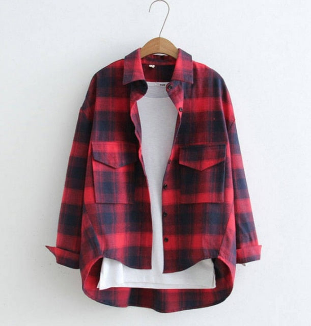 Cotton shirt tops 2020 spring autumn blouse new women's  blouse fashion long-sleeved slim wild Han Fan shirt tops