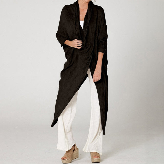 Plus Size Women Tops and Blouse 2020 Celmia Autumn Vintage Long Shirt Casual Cowl Neck Long Sleeve Asymmetrical Party Blusas 5XL