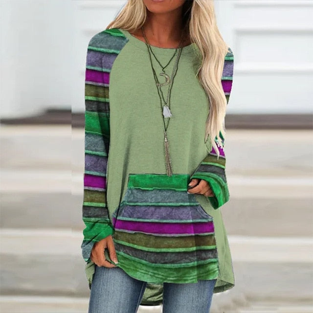 Vintage Abstract Face Printed V Neck Blouse Shirt Women Autumn Long Sleeve Irregular Tops Pullover Casual Loose Harajuku Blouses