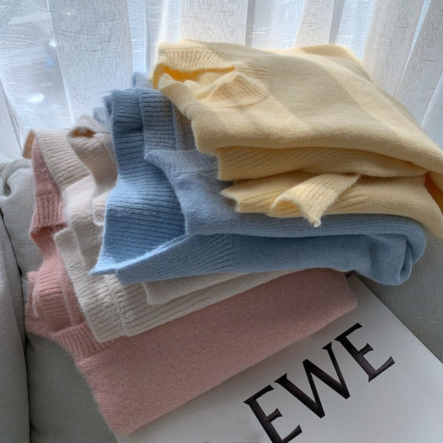 Lace Bottoming Shirt Women's 2020 Western Style Autumn and Winter Korean Sweater with Half-Collar Hollow Princess Style Top