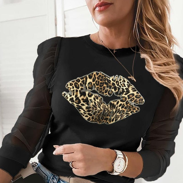 Women Elegant Long Sleeve Lace Ruffles Blouses Shirt 2020 Autumn Casual O-Neck Pullover Tops Office Lady Sexy Hollow Out Blusa