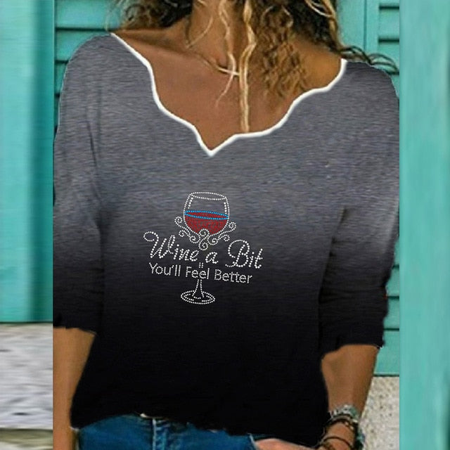 Autumn Women Elegant V-Neck Print Blouse Shirt 2020 New Casual Loose Long Sleeve Tops Ladies Plus Size Streetwear Pullover Blusa