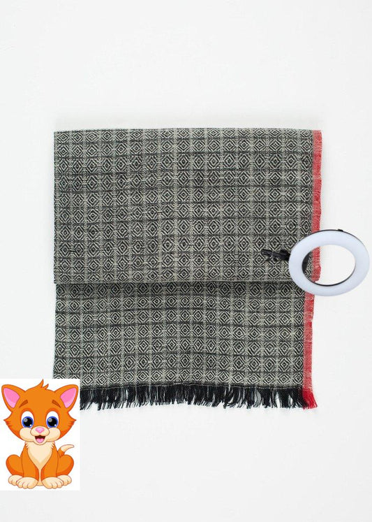 Diamond Scarf in Black/Natural