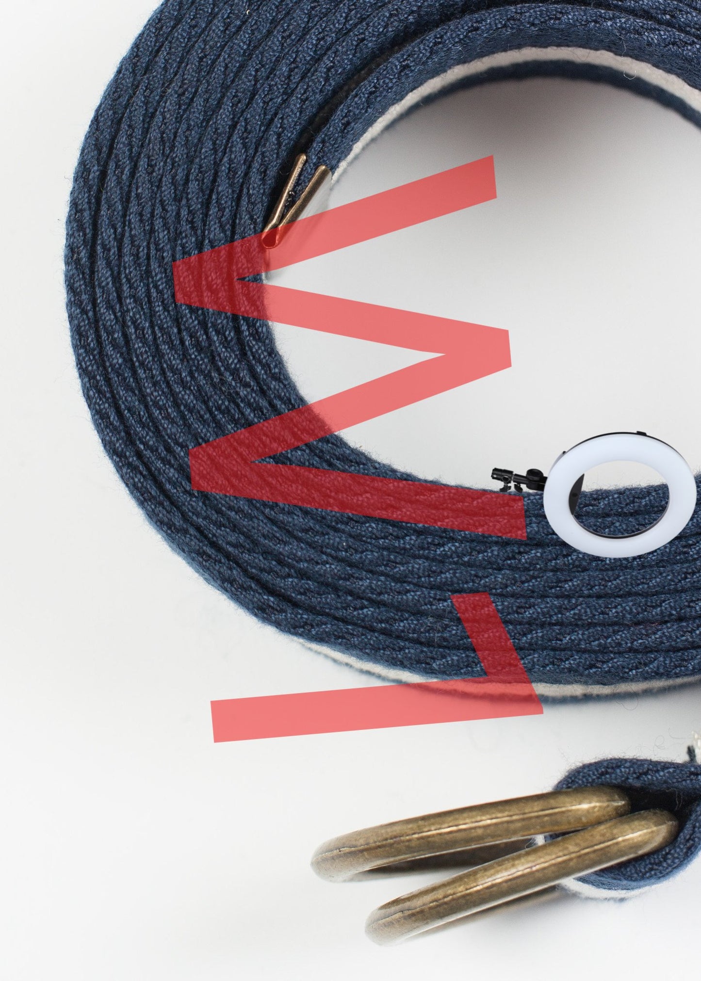 Striped Web Belt in Navy/White