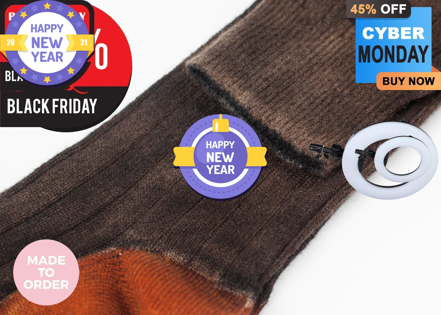 Cashmere Knit Sock in Bronze