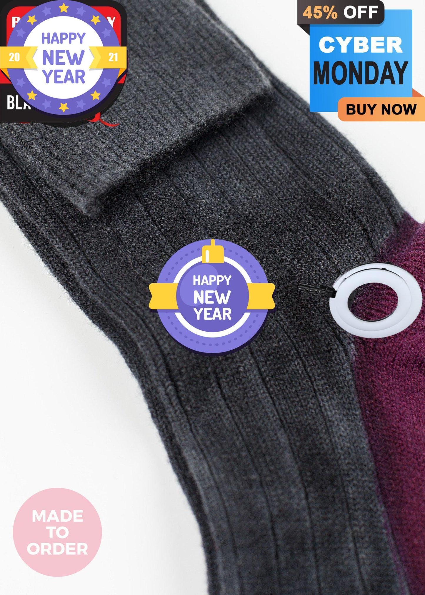 Cashmere Knit Sock in Grey