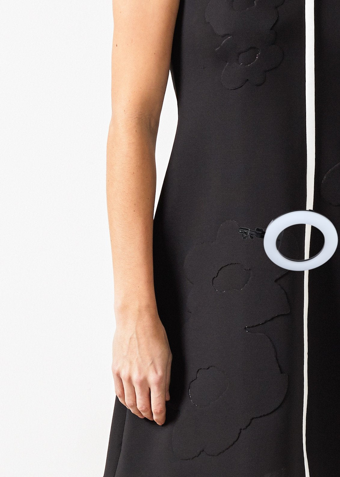 Neoprene Flower Dress in Black