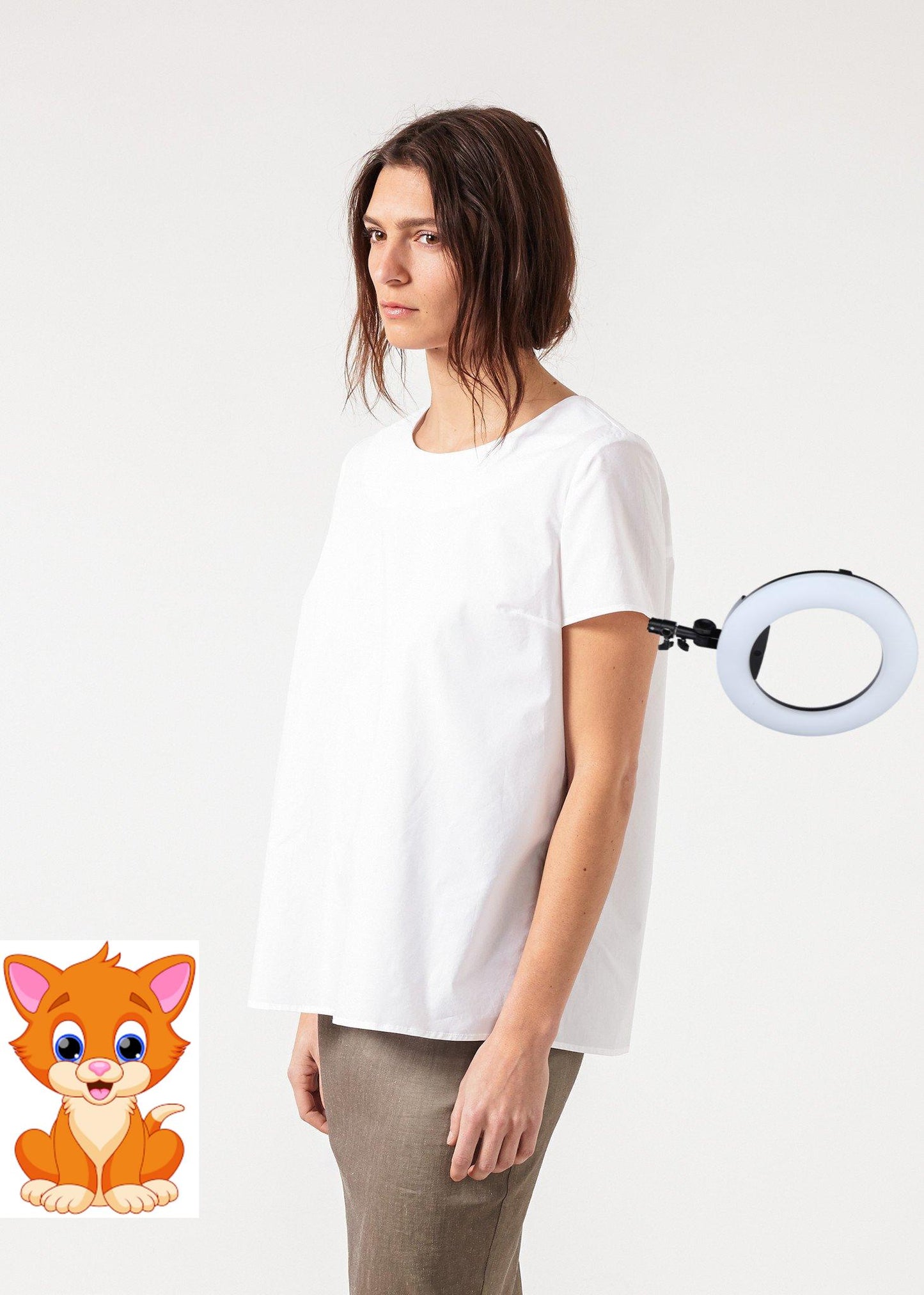 Pleat Back Blouse in White