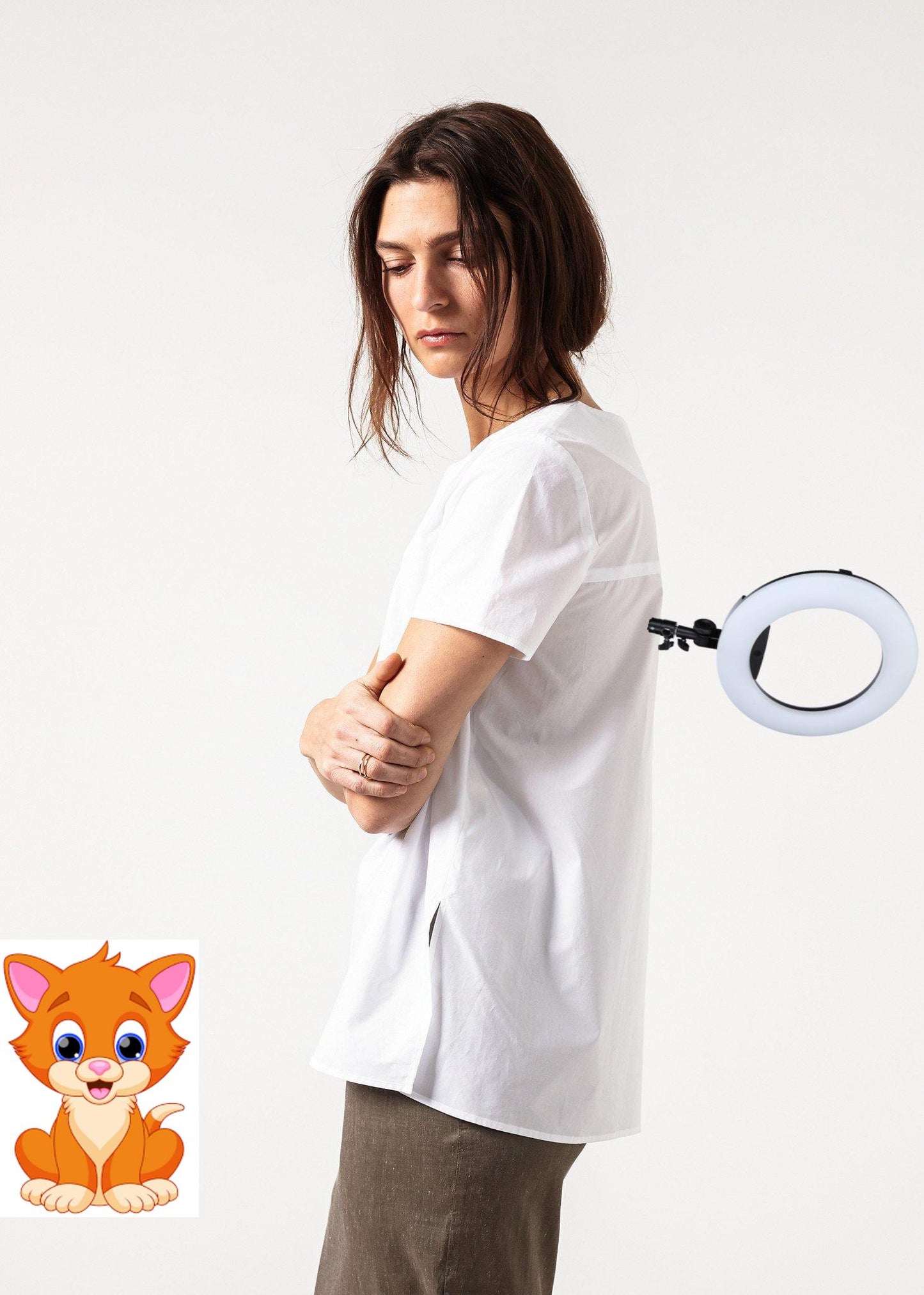 Pleat Back Blouse in White