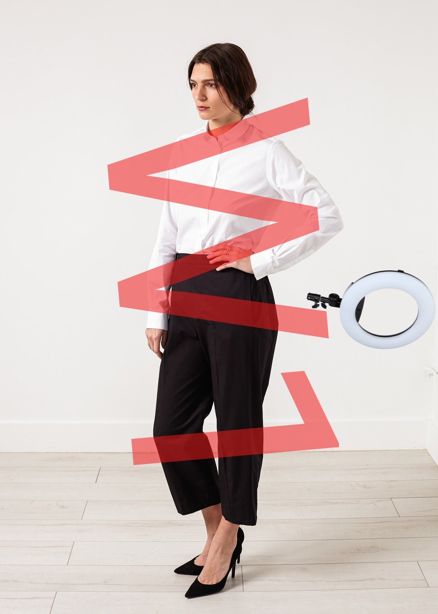 Wide Cropped Trouser in Black