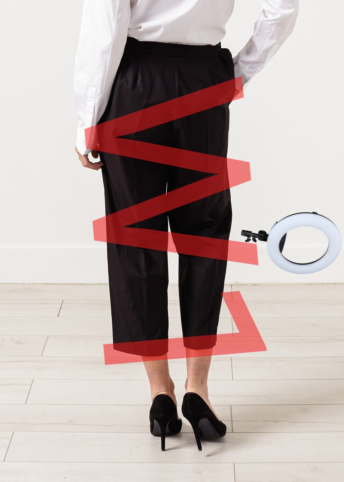 Wide Cropped Trouser in Black