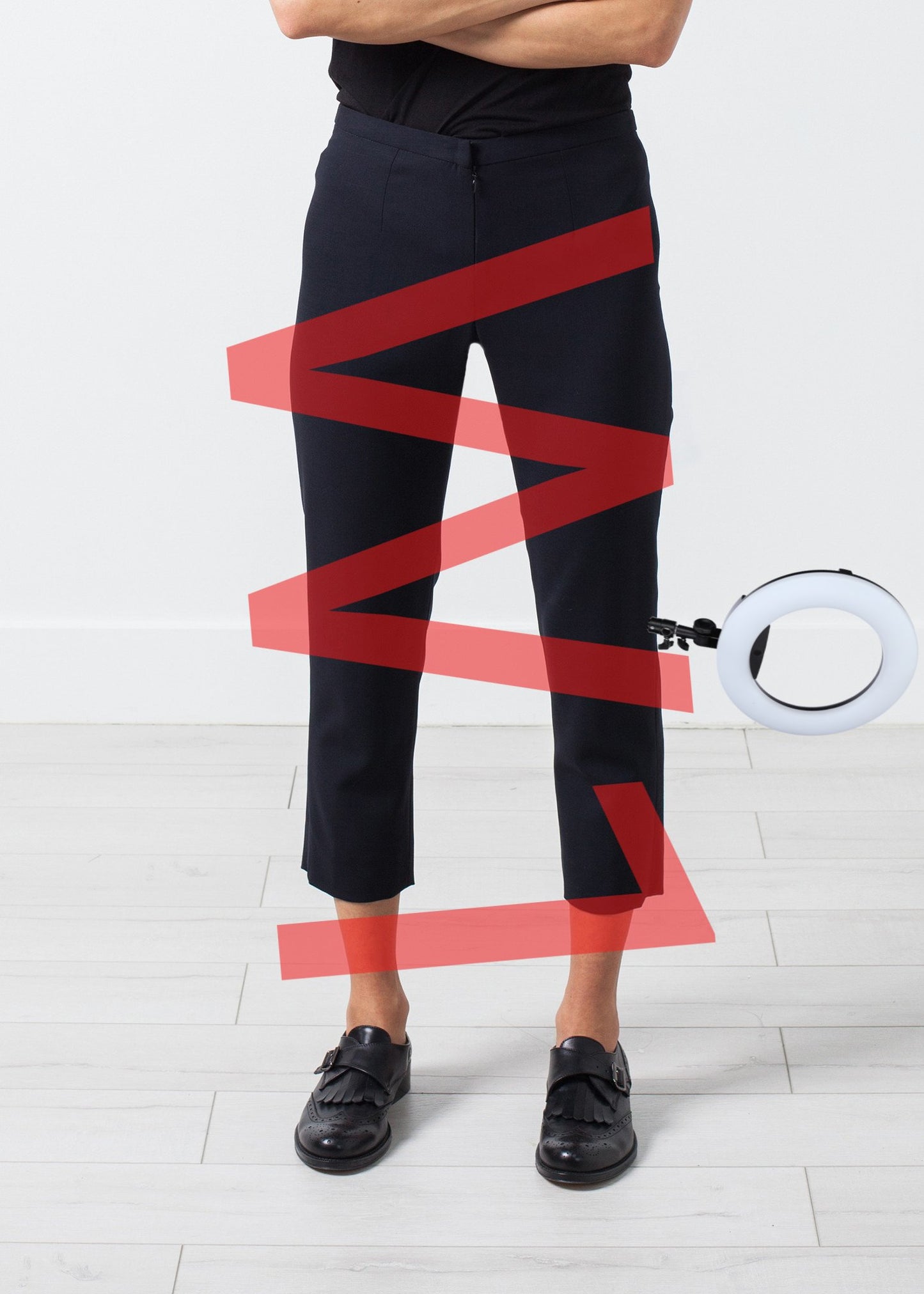 Wool Cropped Pant in Navy