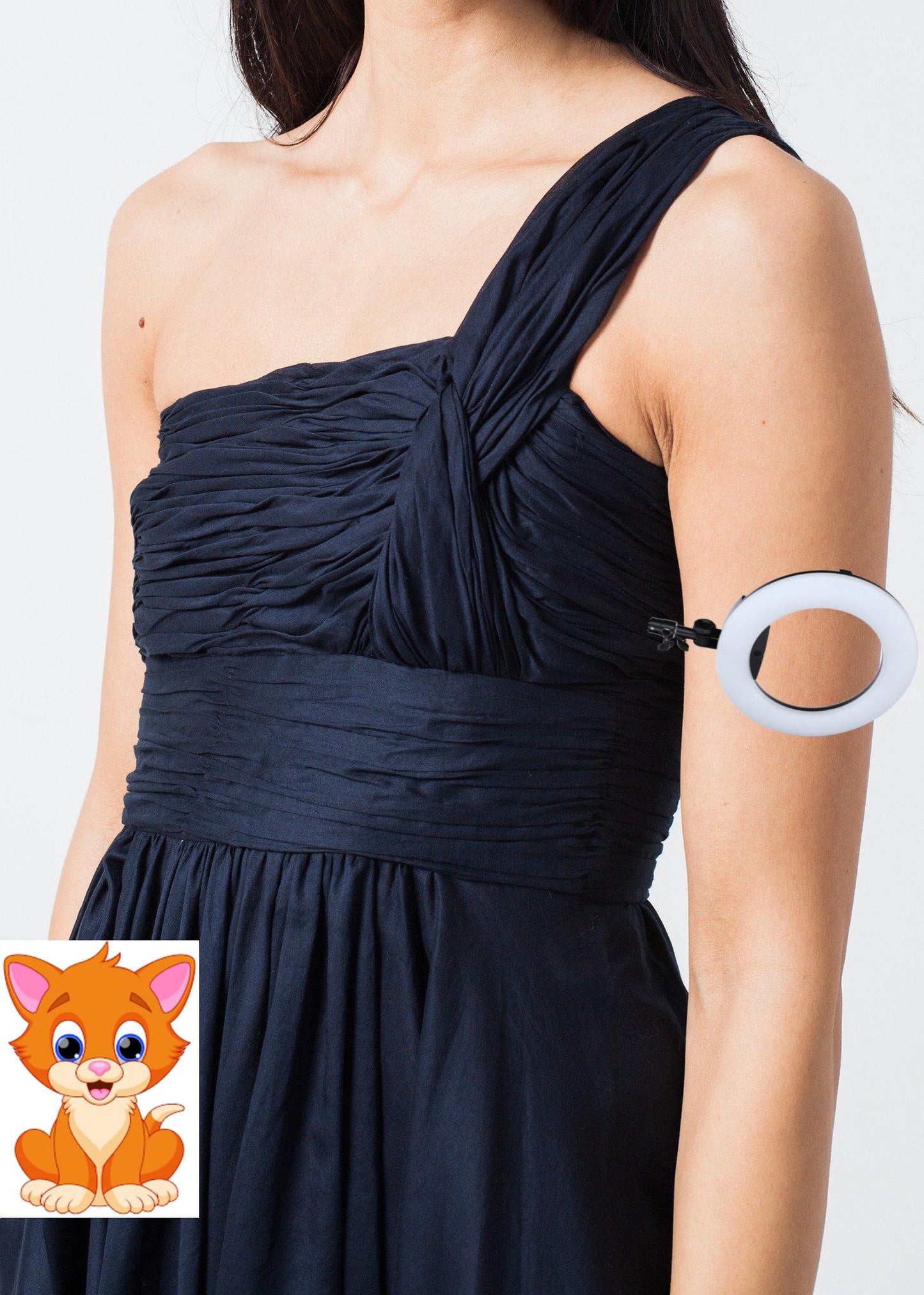 One Shoulder Dress in Navy