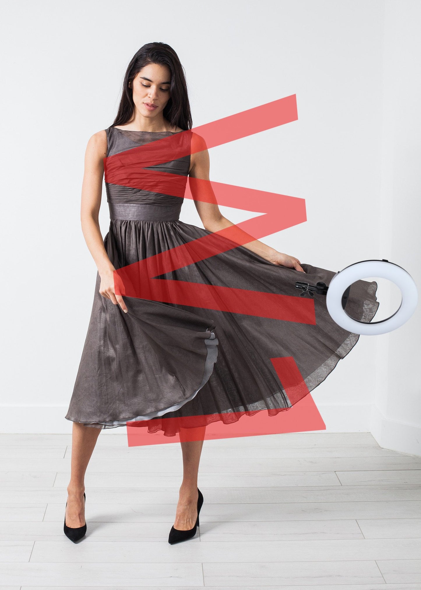 Voile Dress in Grey Pearl