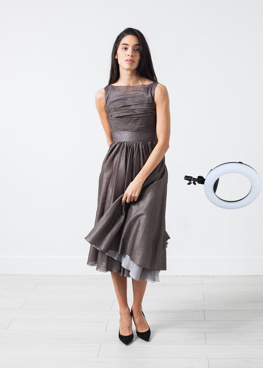 Voile Dress in Grey Pearl