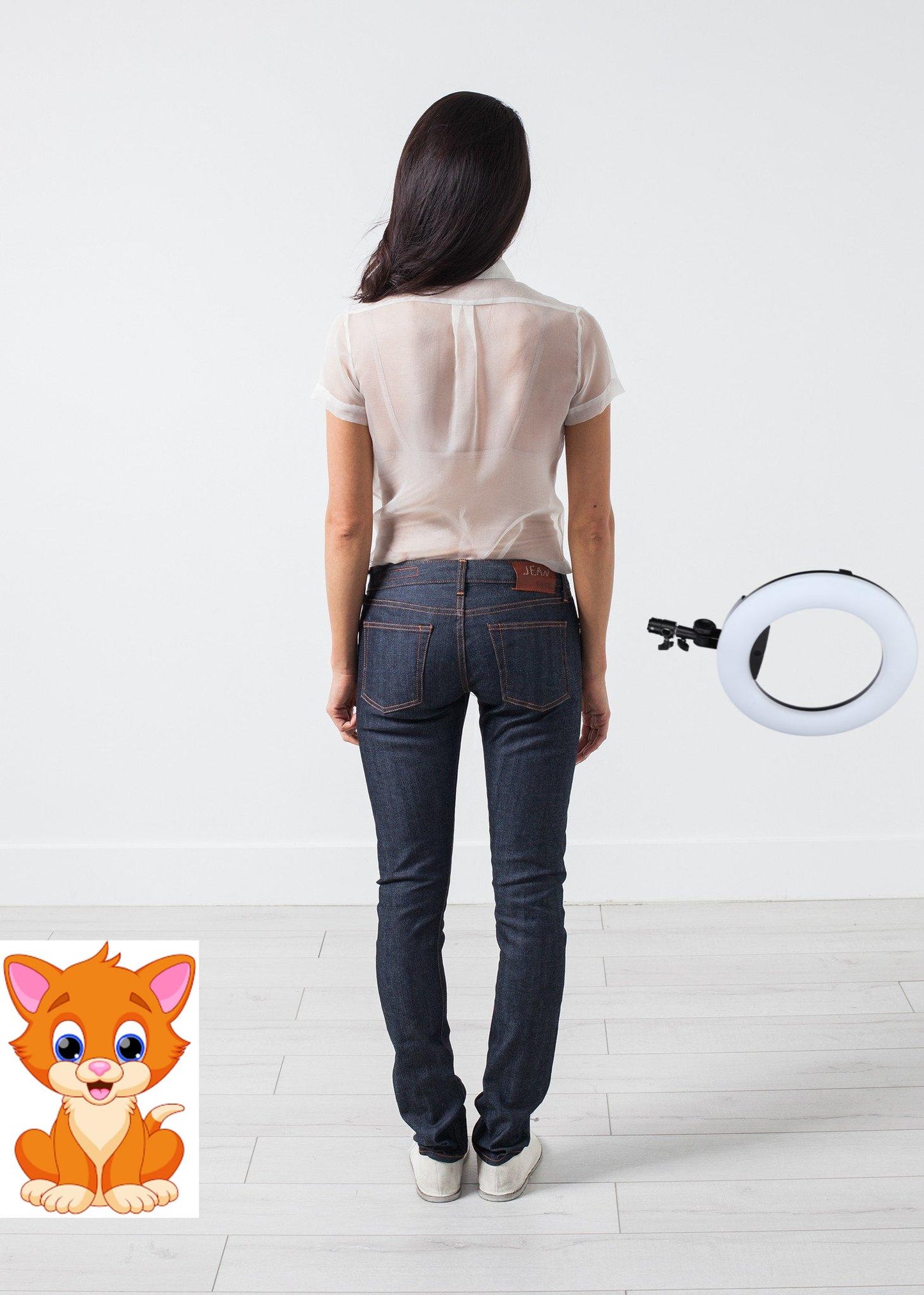 Sheer Button-Up Blouse in Ivory