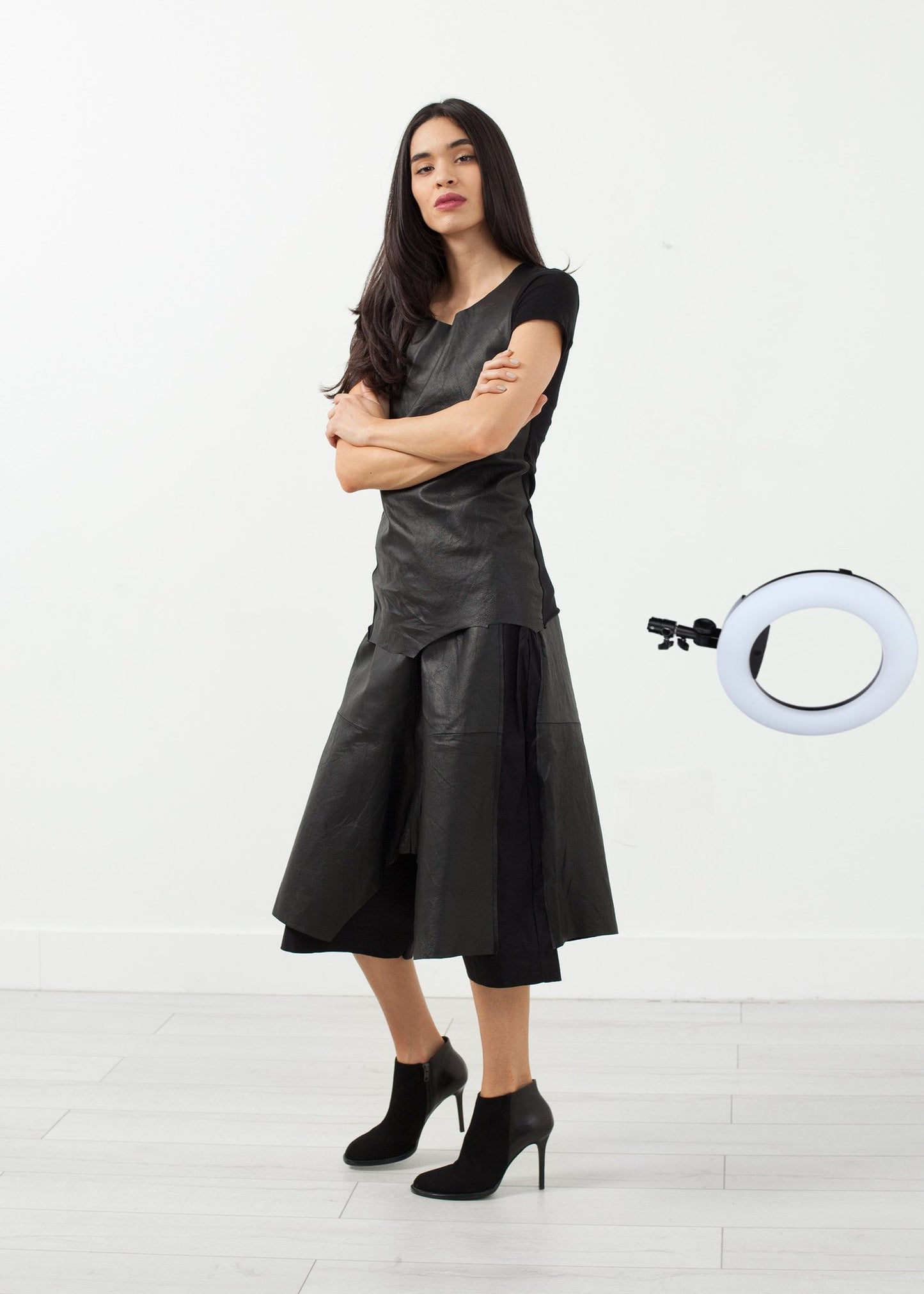 Leather Drop Crotch Pants