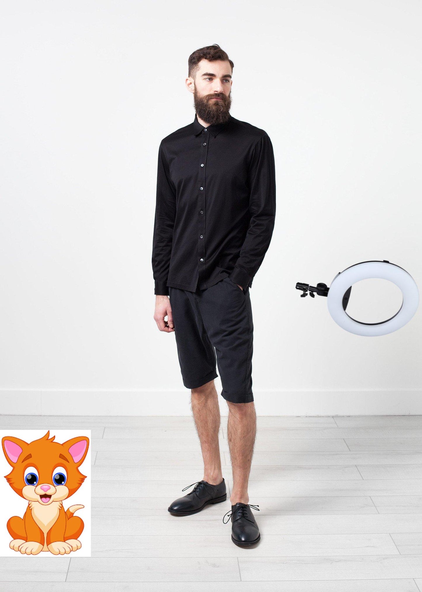 Scotland Button-Up in Black