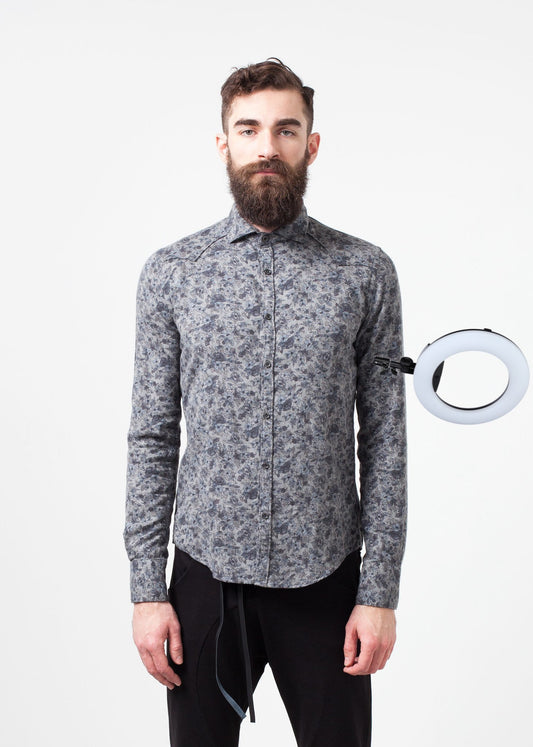 Western Arkansas Button-Up in Grey Floral