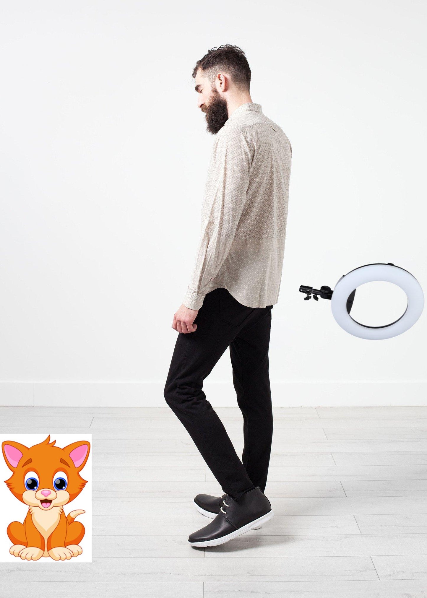 Patterned Button Up in Beige