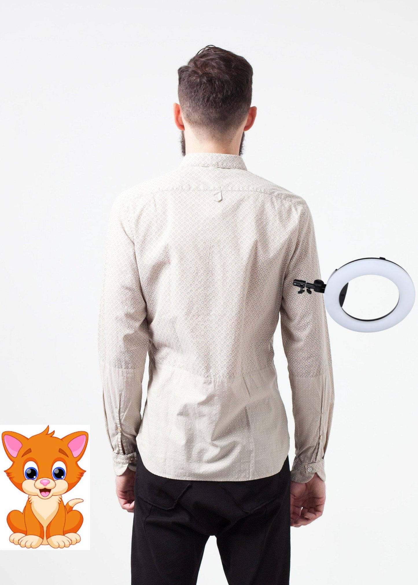 Patterned Button Up in Beige