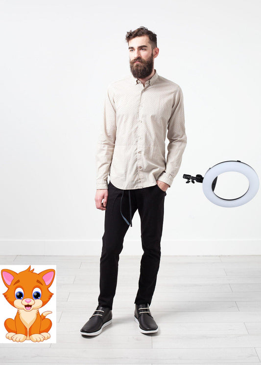 Patterned Button Up in Beige