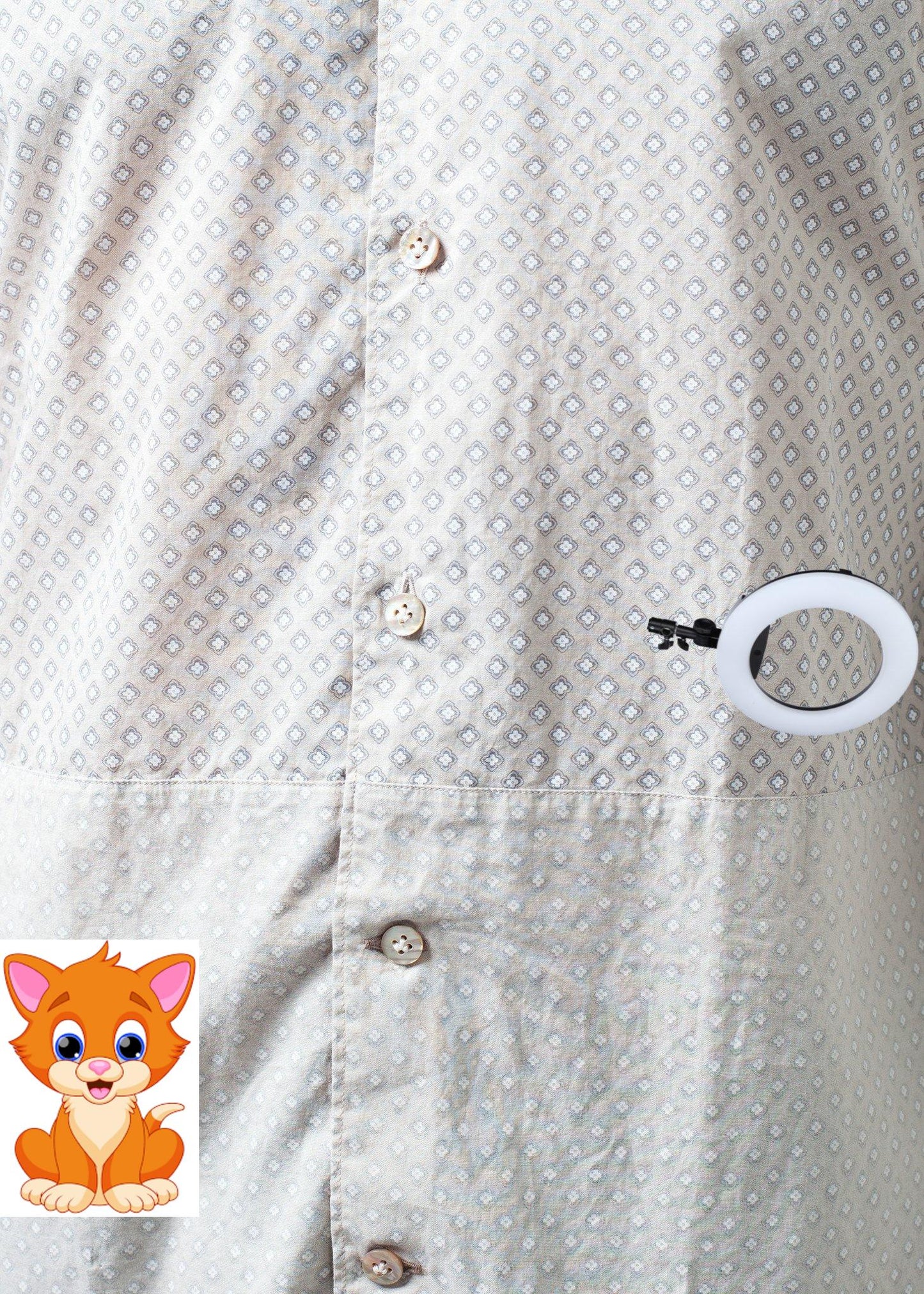 Patterned Button Up in Beige