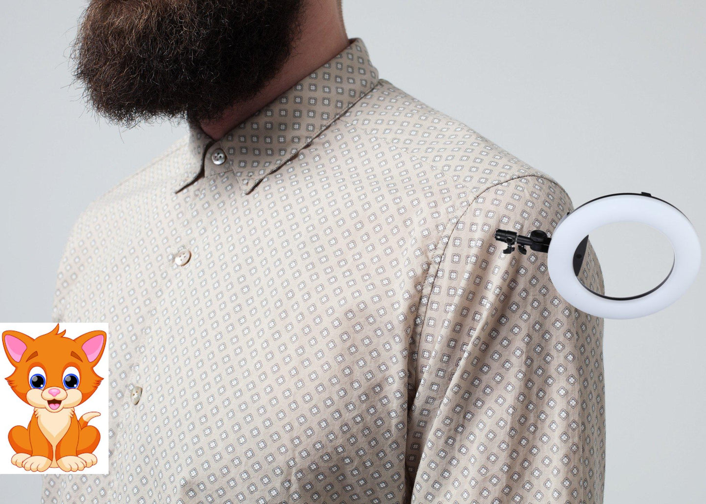 Patterned Button Up in Beige