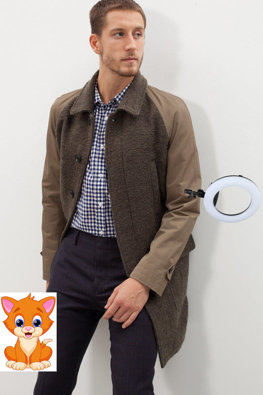 Raglan Maniche Coat in Olive