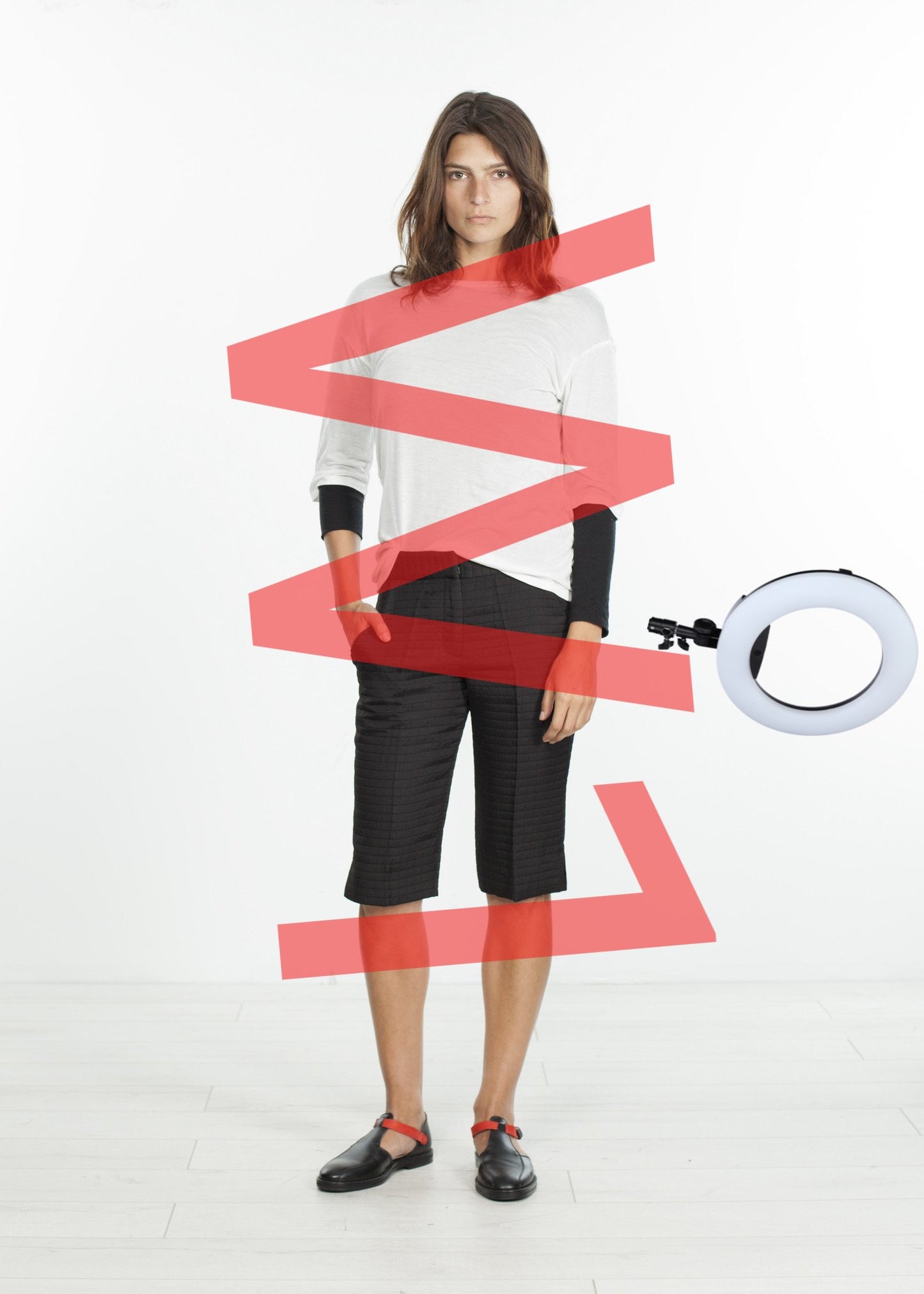 Square Stitch Knee Short in Black