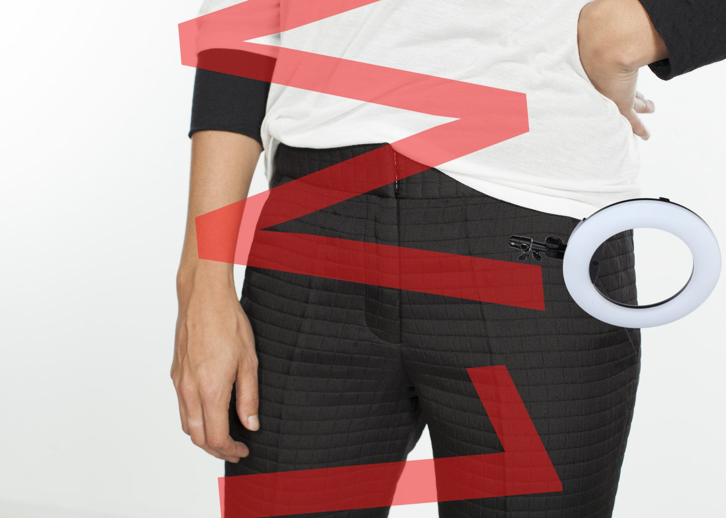 Square Stitch Knee Short in Black