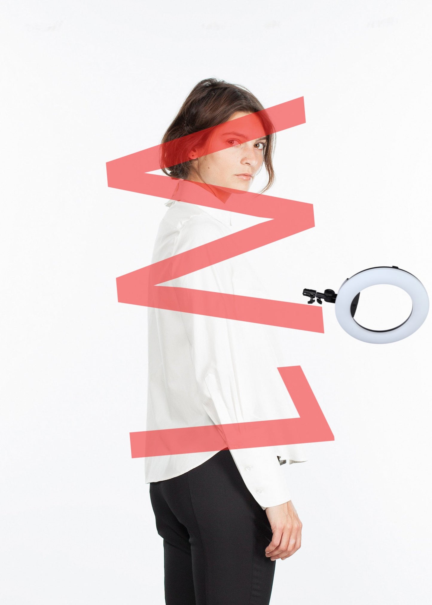 Trim Collar Poplin Blouse in Off White