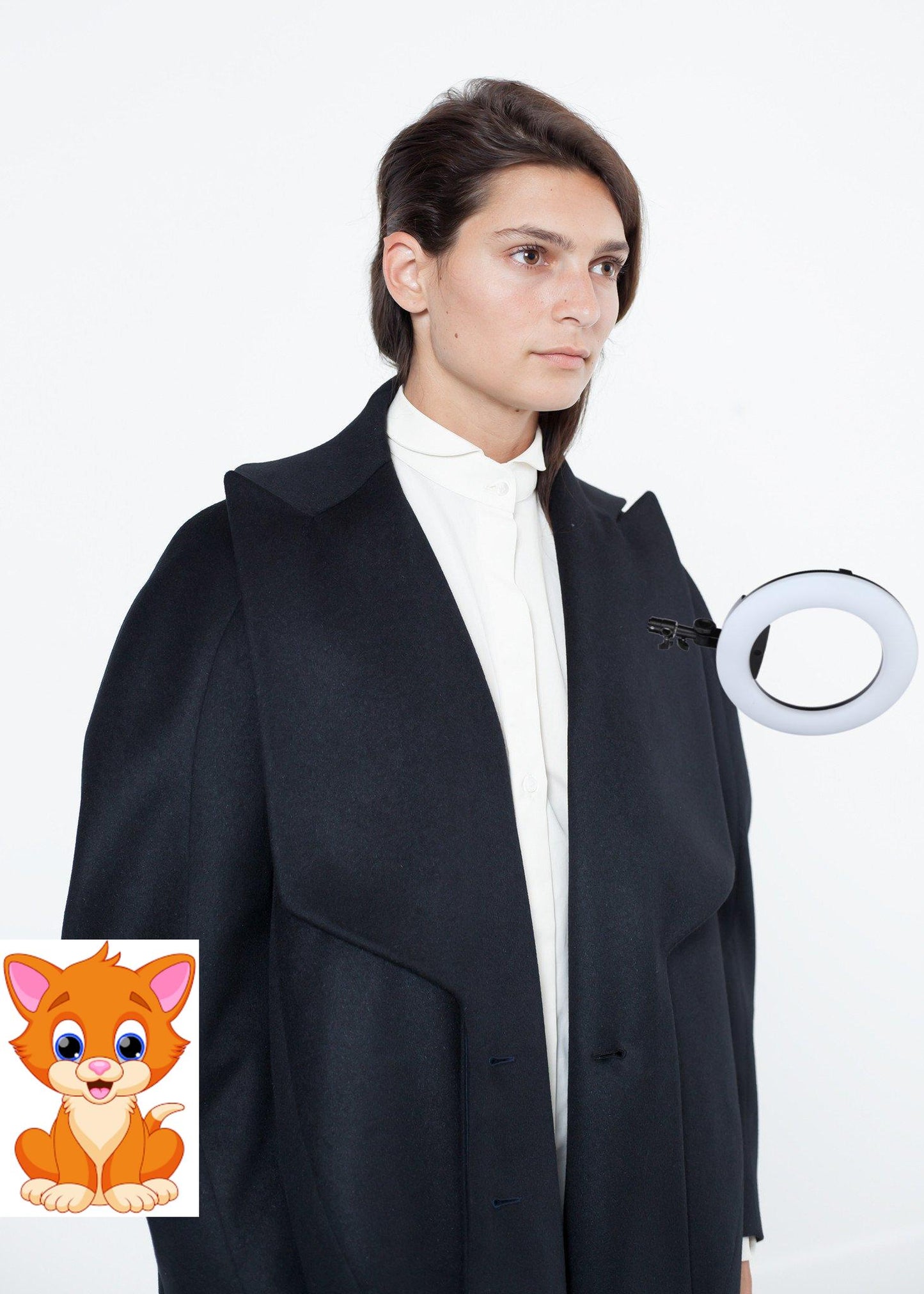 Shahmeena Cocoon Coat in Black