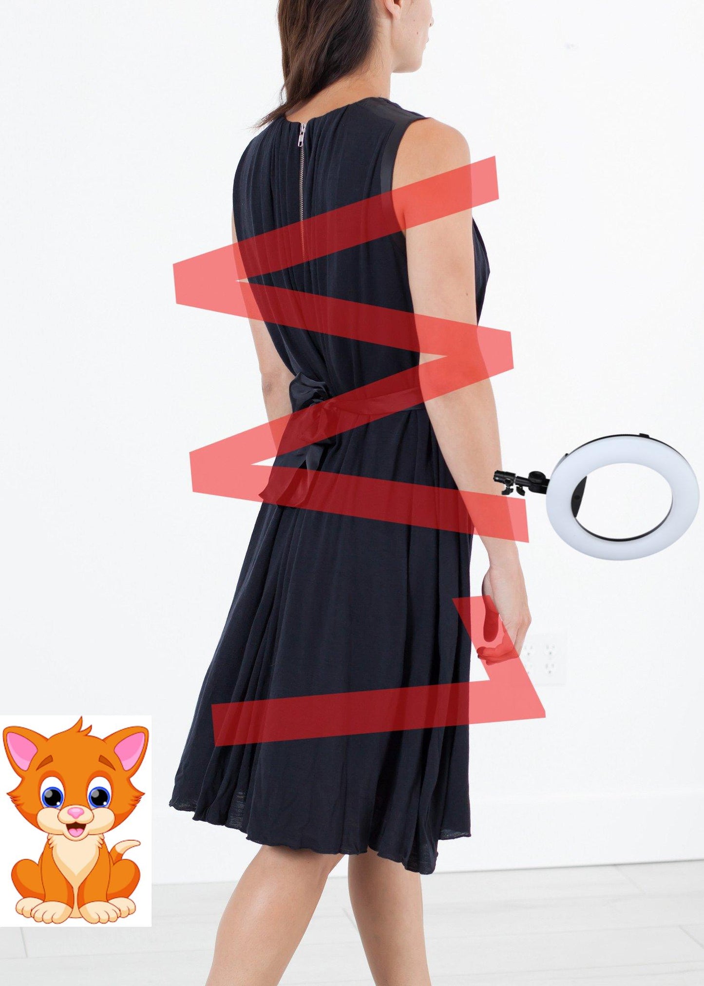 Sleeveless Pleated Dress in Navy