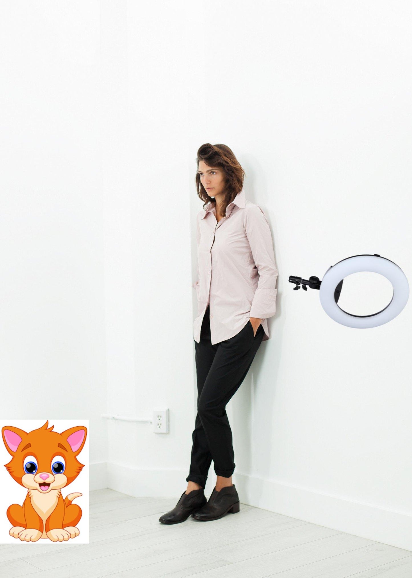 Pointed Collar Blouse in Rose