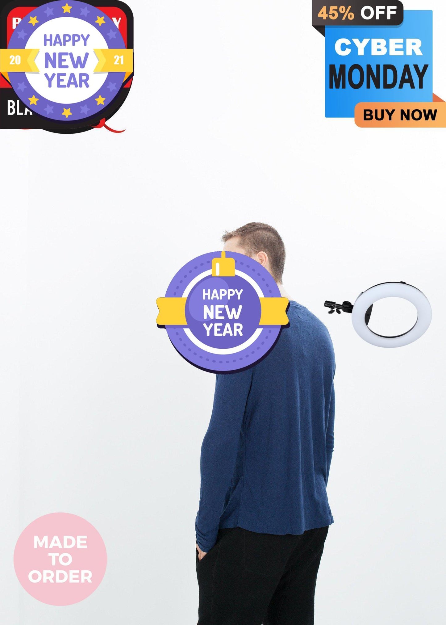 Cashmere Jersey Long Sleeve Tee in Navy