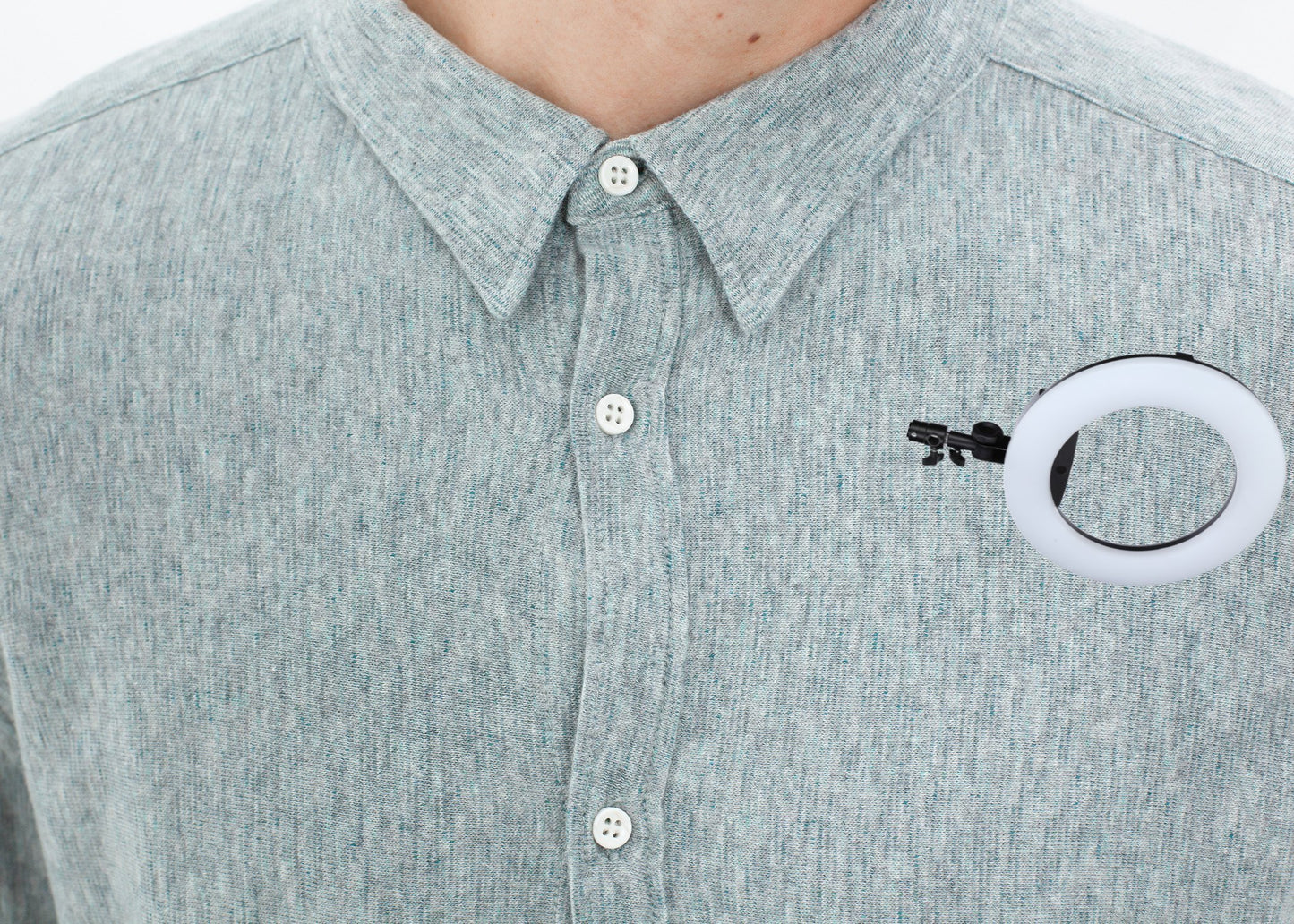 Kasuri Jersey Button-Up in Blue Grey
