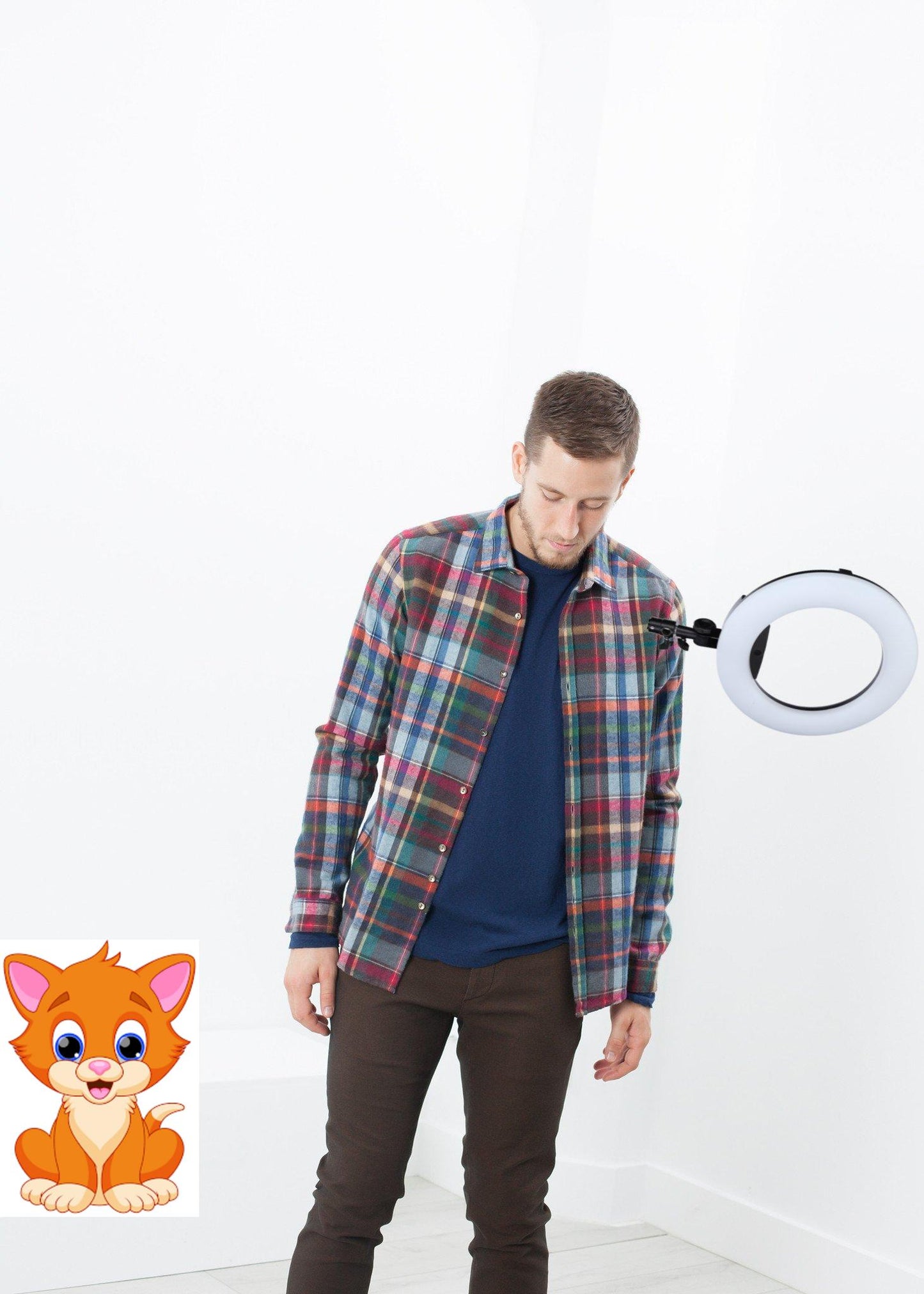 Riccardo Button-Up in Plaid Multi