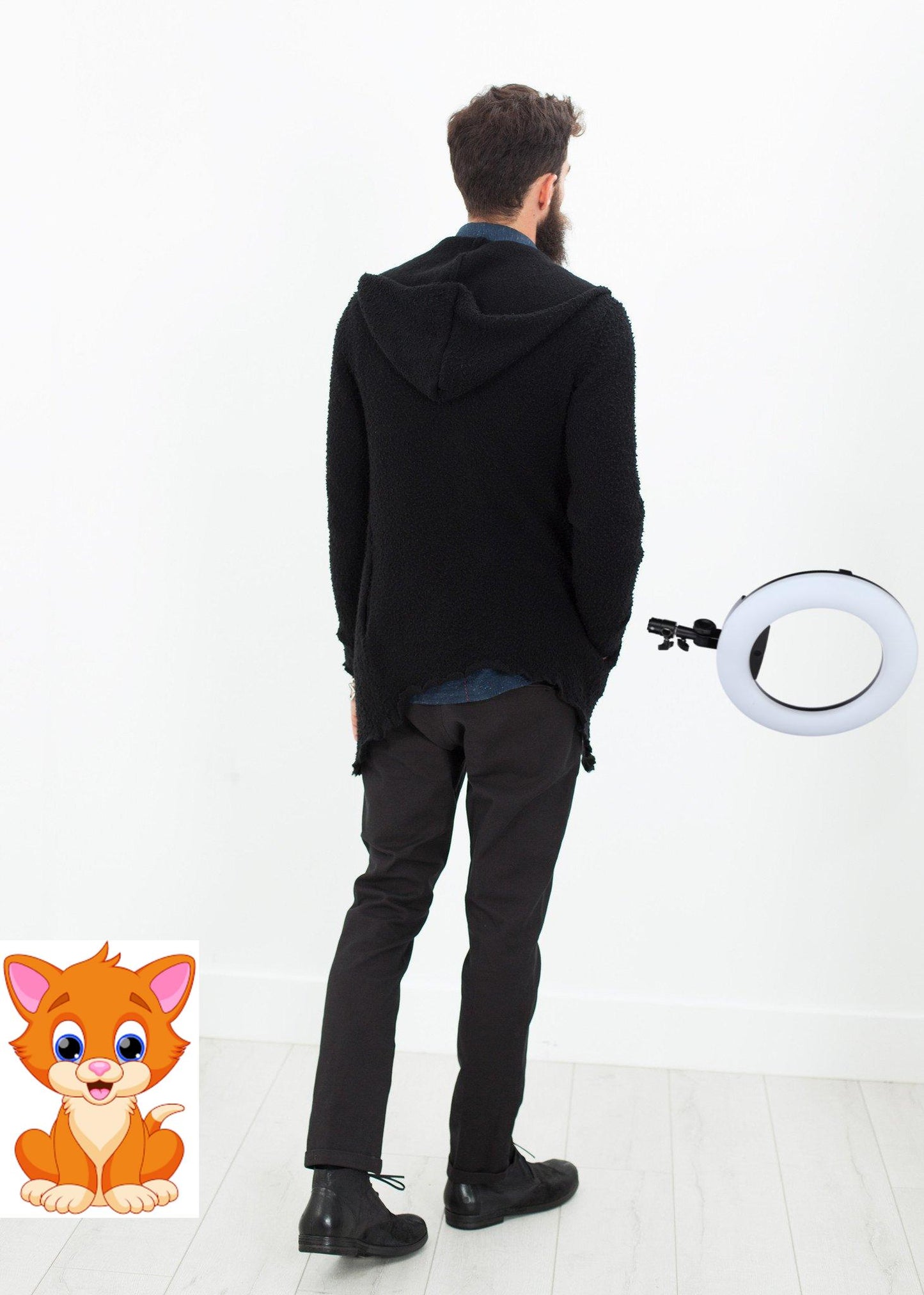 Pill Zip Sweater in Black