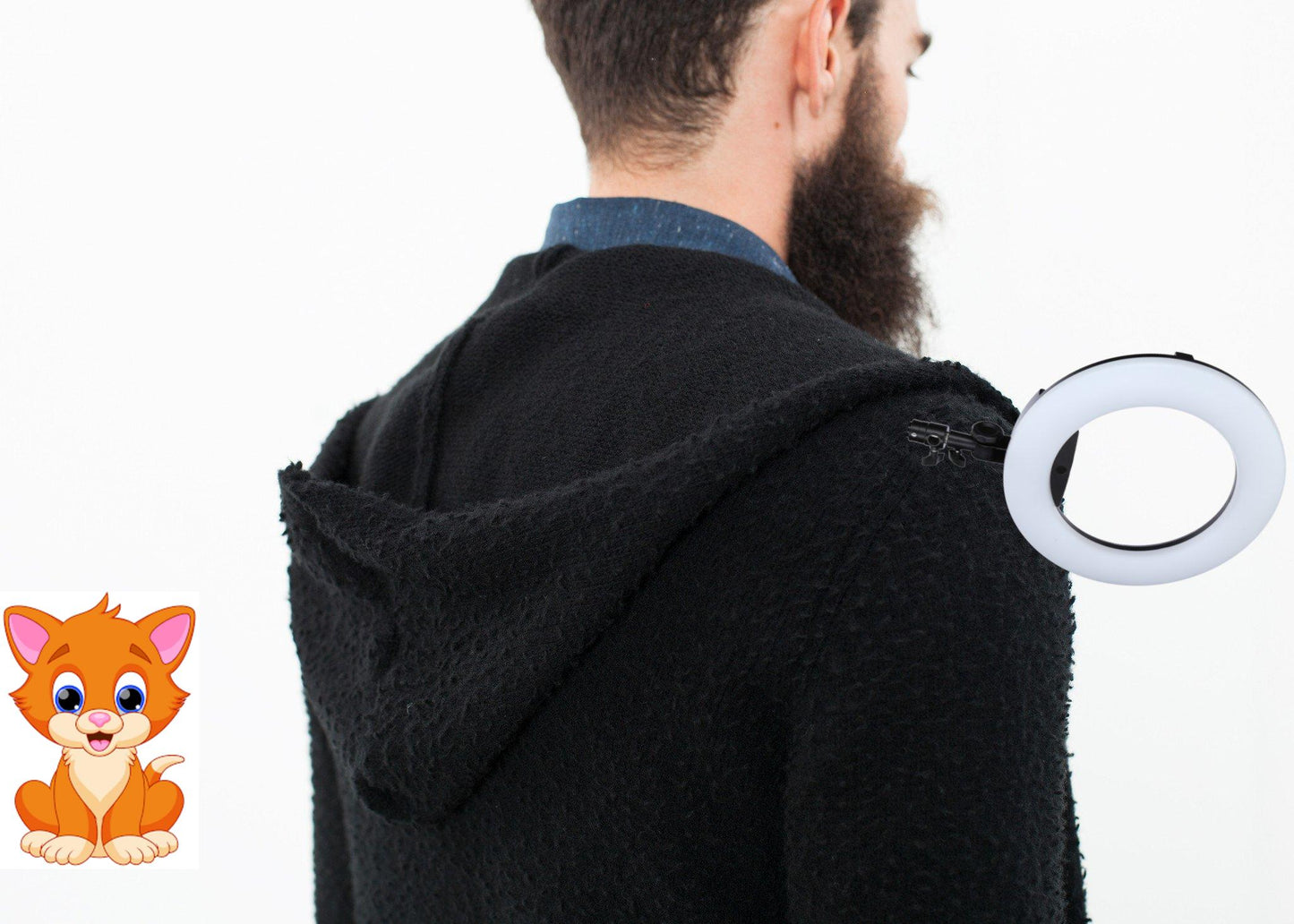 Pill Zip Sweater in Black