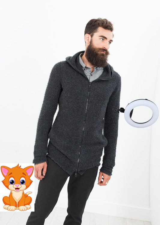 Pill Zip Sweater in Anthracite