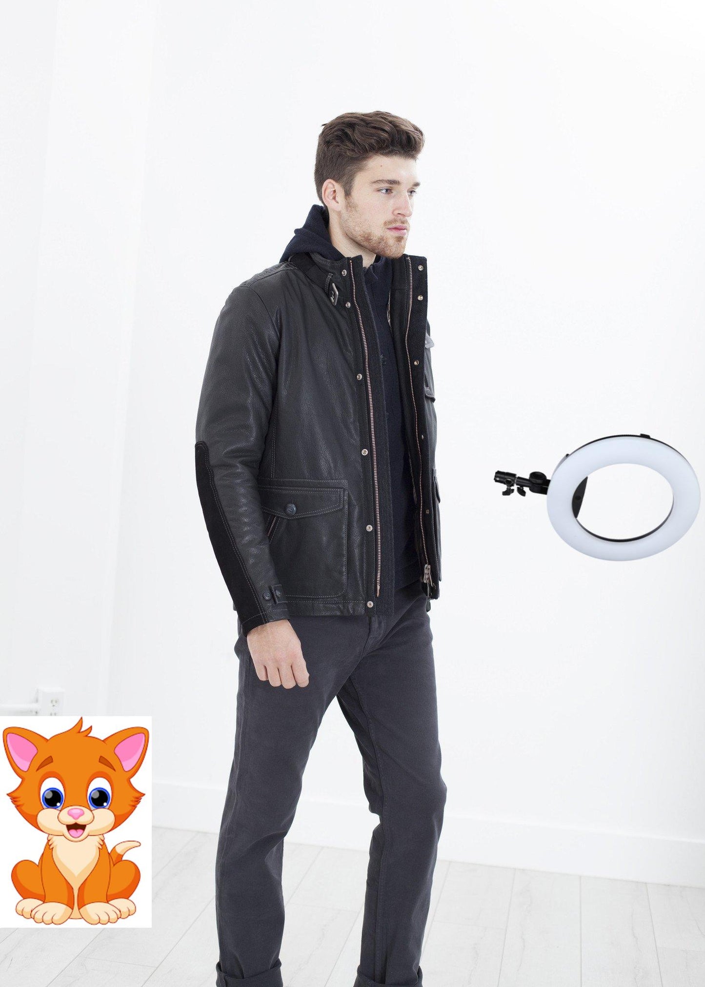 Prince Leather Field Jacket in Meteor