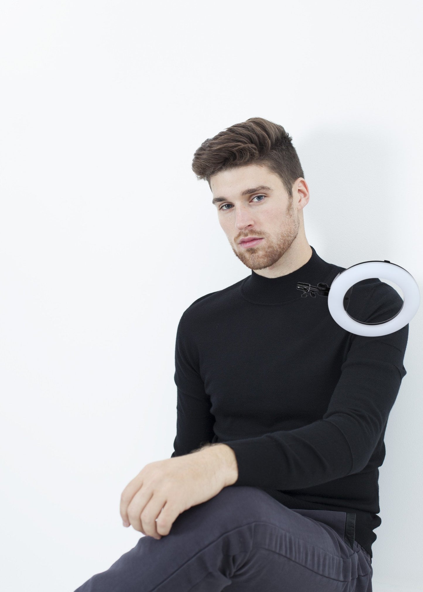 Merino Knit Turtleneck in Black