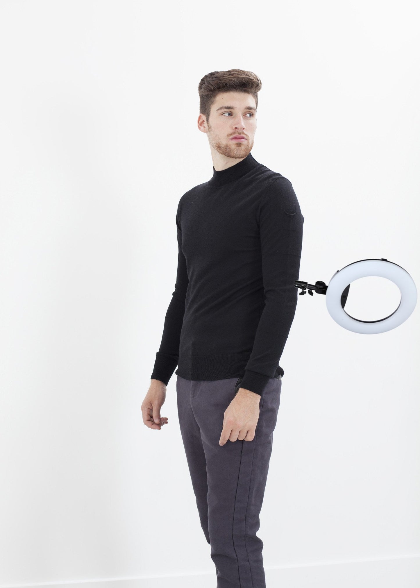Merino Knit Turtleneck in Black