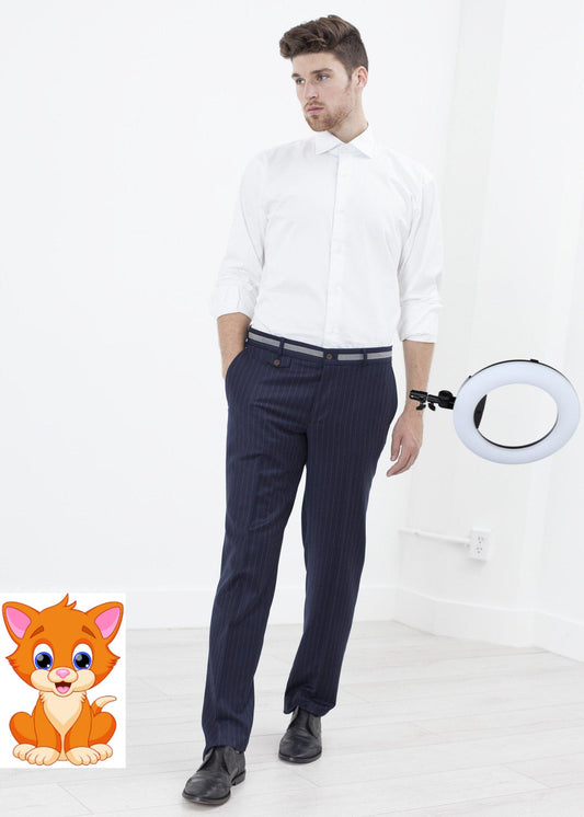 Sinclair Trouser in Navy Stripe