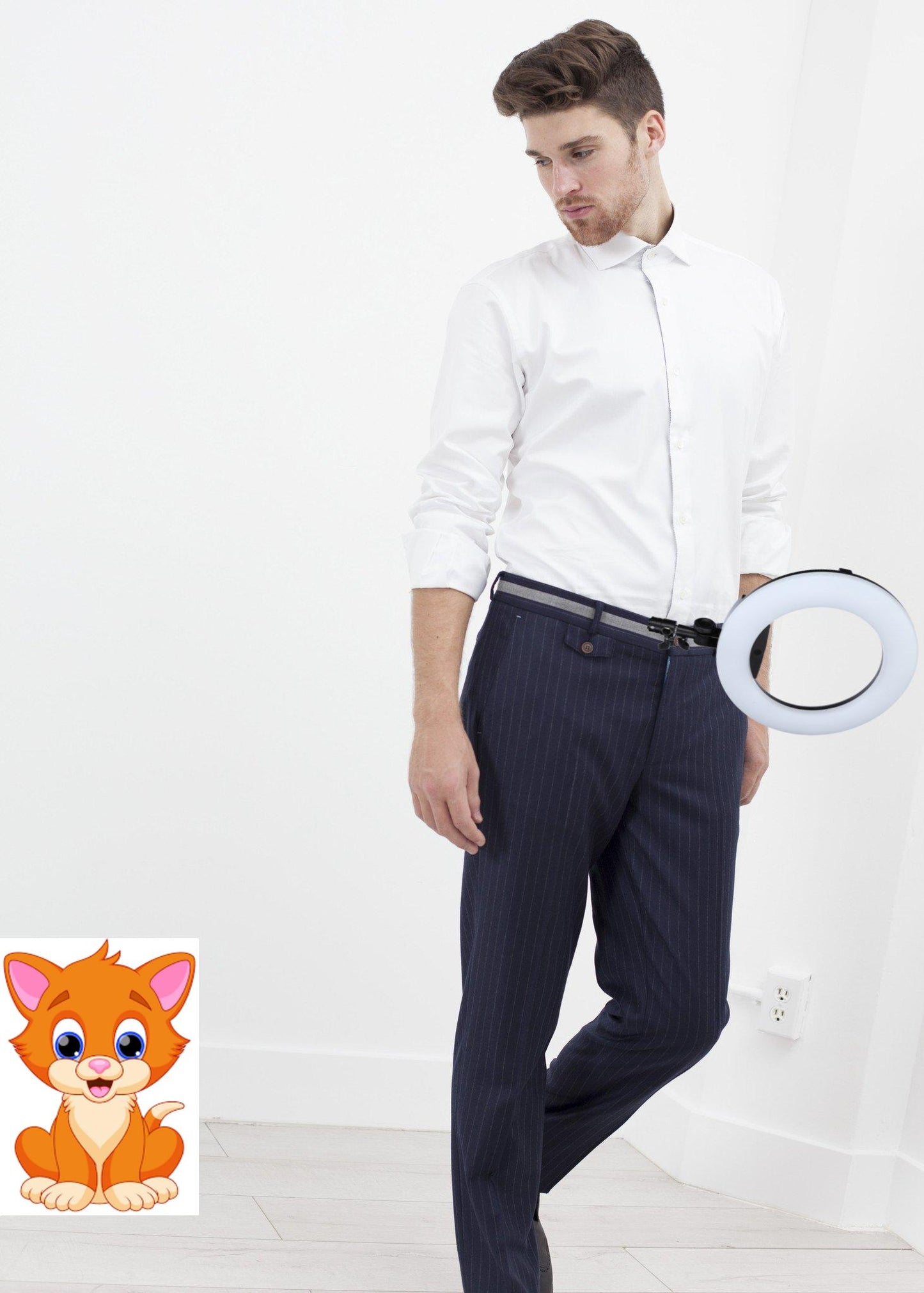 Sinclair Trouser in Navy Stripe