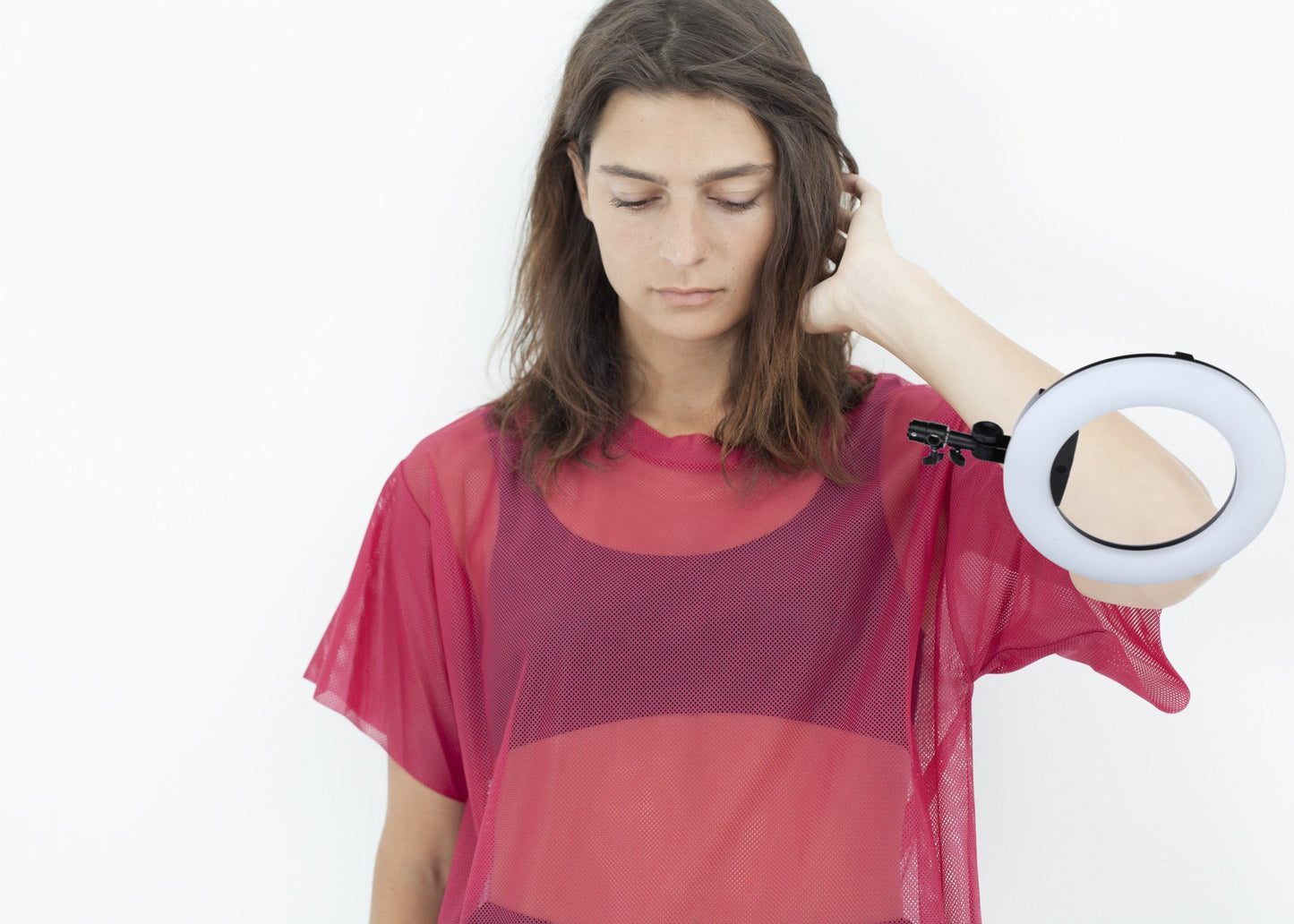 Mesh Over Dress in Pink