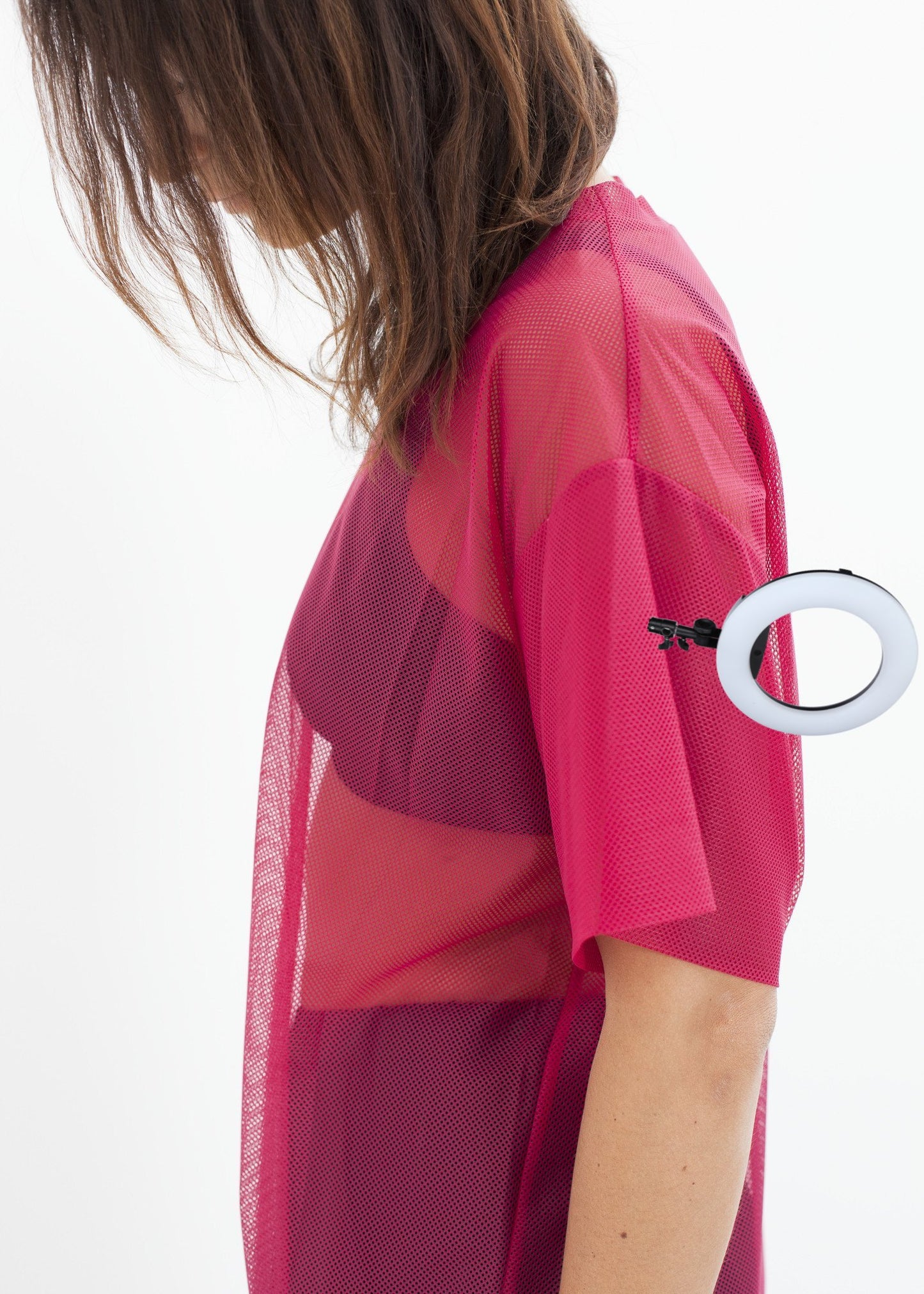 Mesh Over Dress in Pink