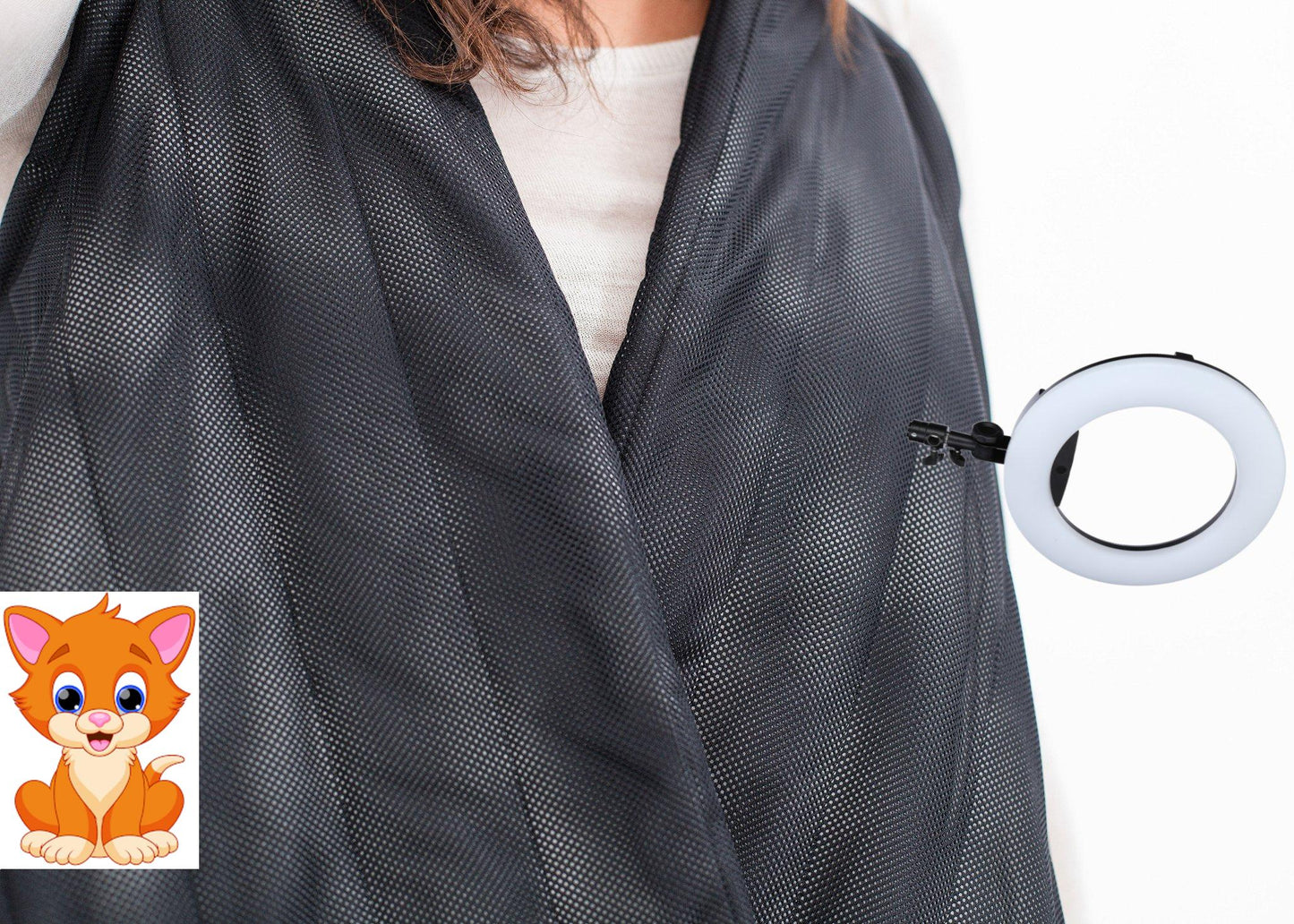 Quilted Mesh Waistcoat in Black/White