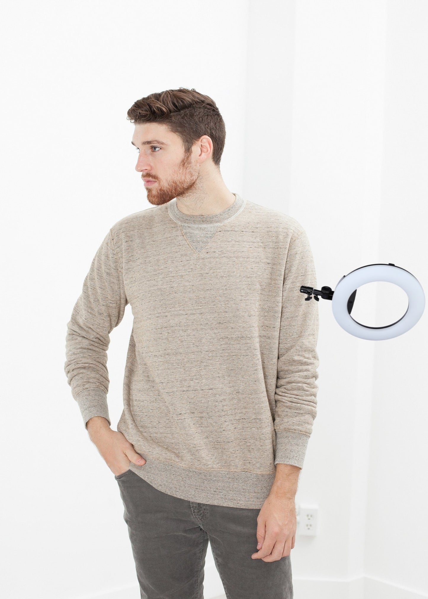 Jeth Sweatshirt in Grey/Rust